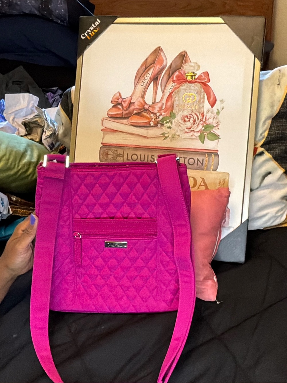 Vera Bradley Hot Pink Quilted Crossbody Bag
